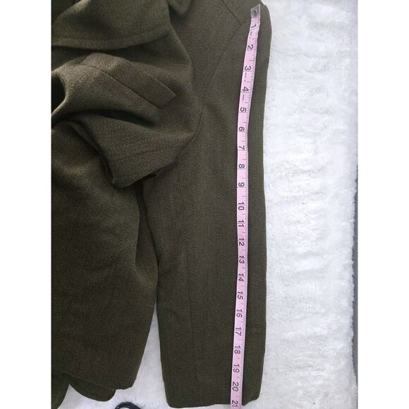Linda Allard Ellen Tracy Wool Blazer Jacket Size 14 Olive Green Academia Career - Picture 8 of 10